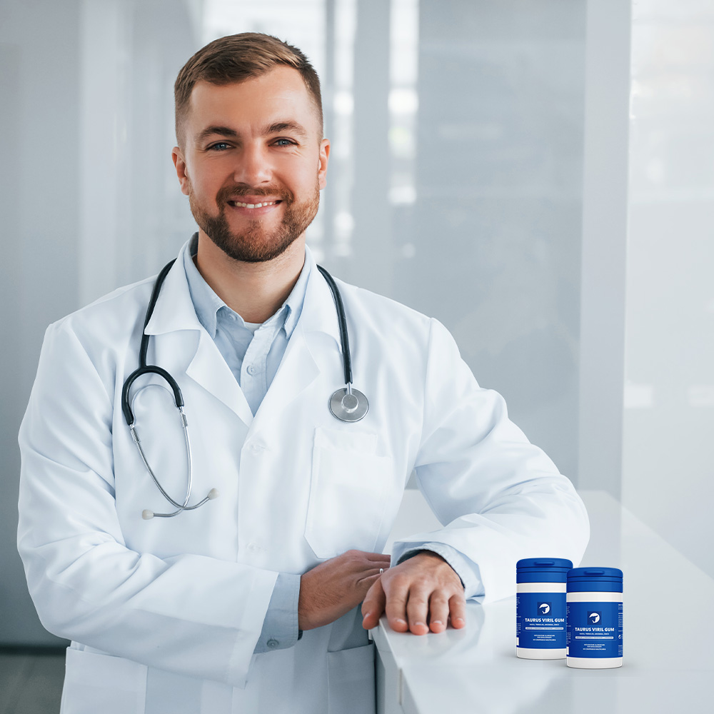 coppia felice a letto con taurus viril gum